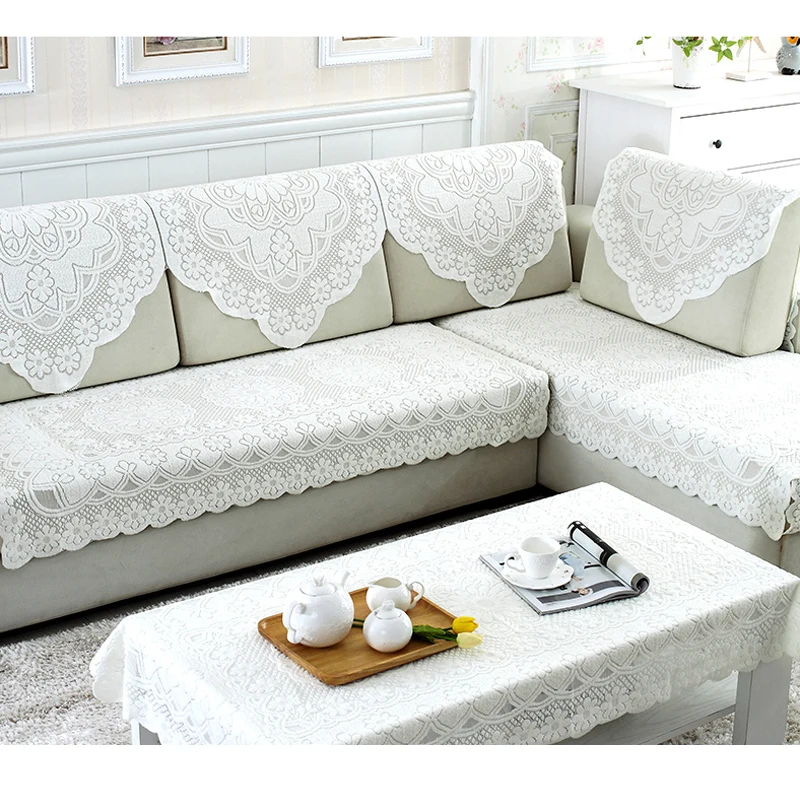 Европейский пасторальный Стиль Чехлы для диванов белый кружевной цветок Чехлы для диванов многофункциональная мебель чехлы для диванов декор спинки полотенце один шт