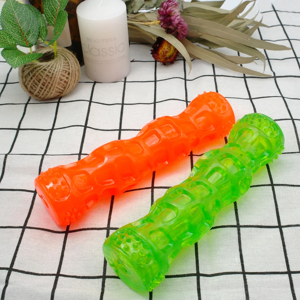Rubber Dog Toys For Large Dogs Interactive Bone Pet Chew Toy Squeak