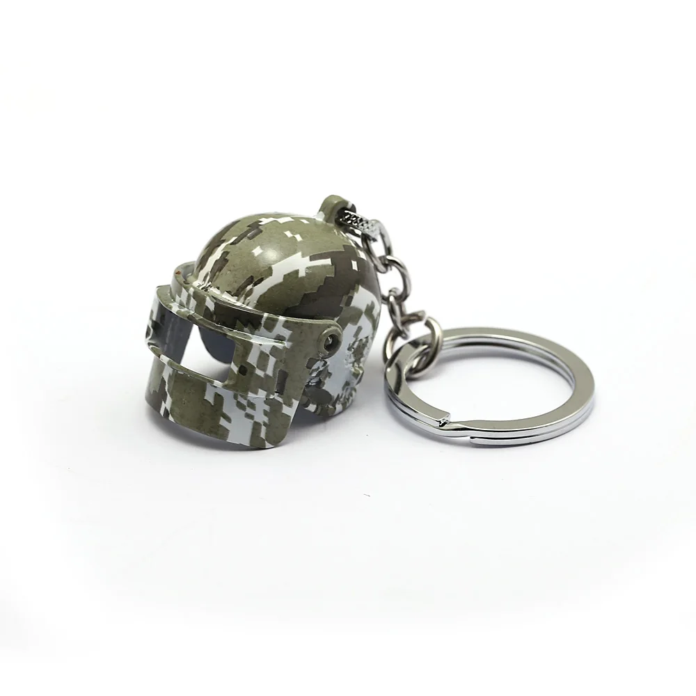 

Game Playerunknown's Battlegrounds PUBG Level 3 camouflage Helmet Keychain Pendant Metal Key Ring Key Chain brelok Men Jewelry