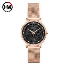 Top Brand Luxury Ladies Crystal Dress Wrist Watches Women Bracelet Watch Fashion 3D Sculpture Quartz Watch Steel Mesh Clock Gift ladies fashion luxury bracelet watches quartz watch women wrist watches female clock relojs mujer kicadn top brand girls gift