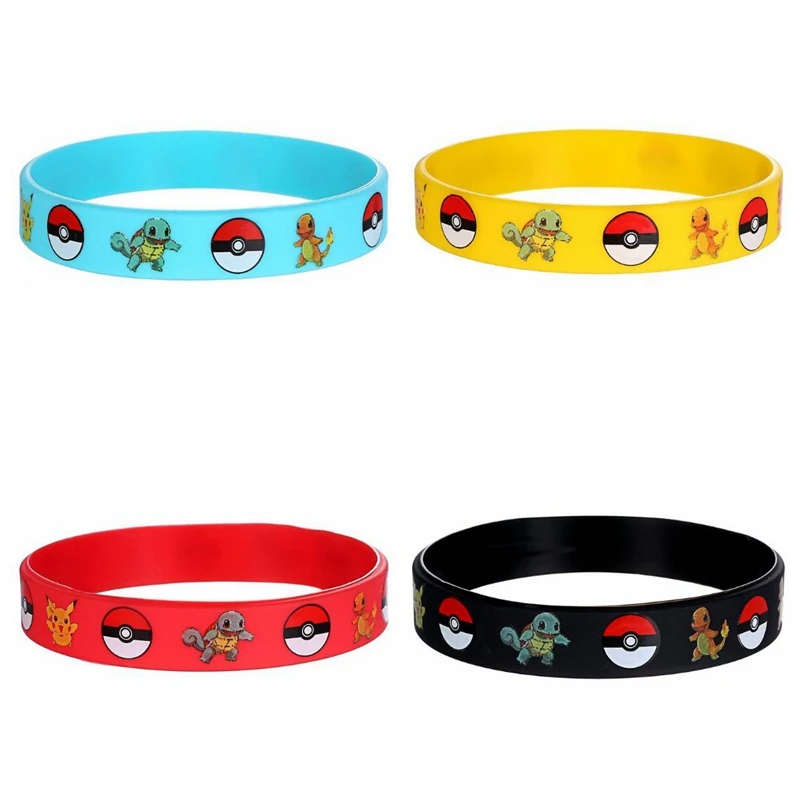 

Hot ! New Cartoon Pokemon Pikachu Silicone Bracelet Birthday Party Wedding Decoration Kids Toys Gifts Men Women Rubber Bracelets