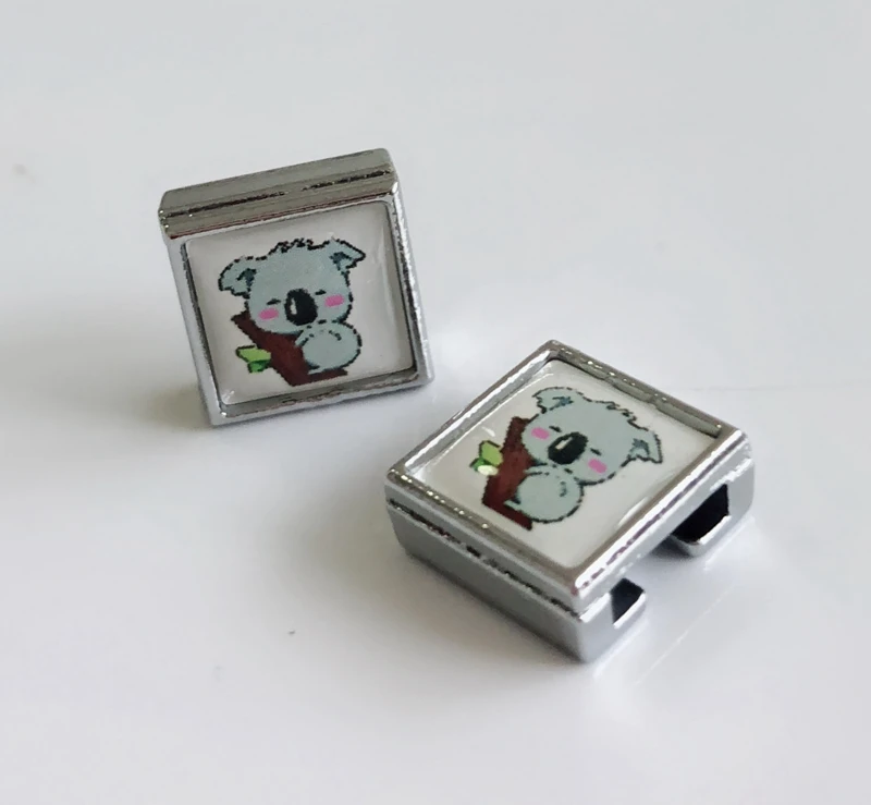 

DIY accessory, Koala Square Slide Charm Bead DIY 8MM Dog Cat Collar Wristband