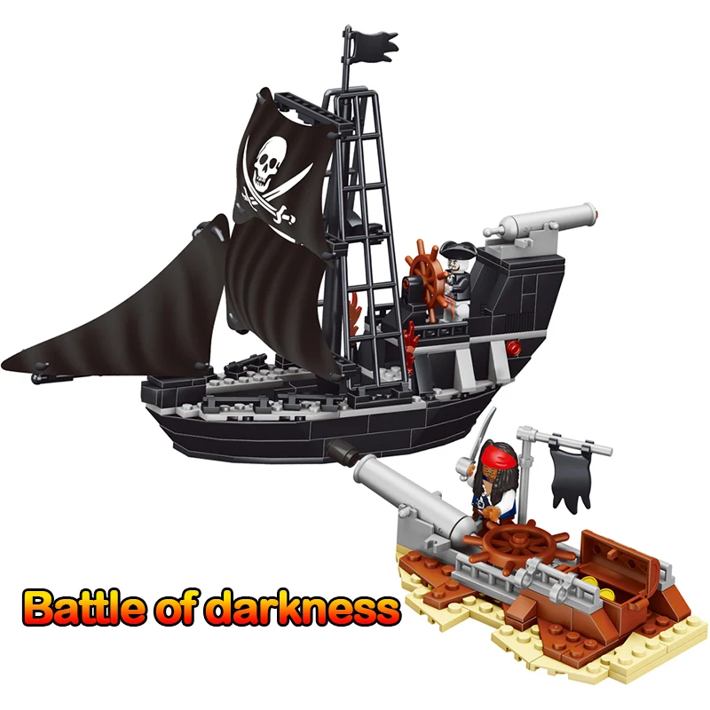 

225pcs Pirates Ship Black Model Compatible Legoinglys Anime Movie Character Building Block Educational Toy For Children Gifts