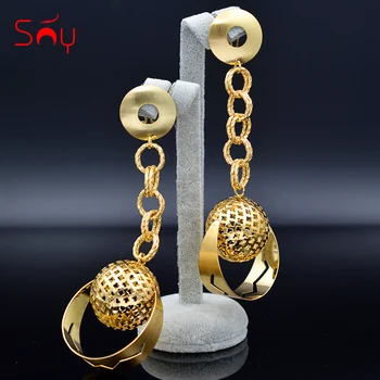 

Sunny Jewelry Classic Jewelry Big Round Earrings For Women Long Drop Dangle Earrings Ball Earrings For Party Wedding Birthday