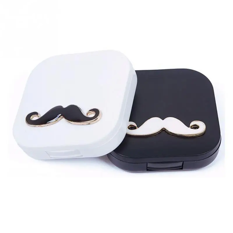 

Contact Lenses Box Lovers Cute Cartoon Beard Travel Glasses Contact Lens Case for Eyes Care Kit Holder Container Gift