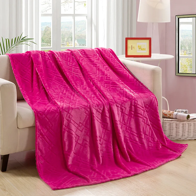 Wholesale Light Weighted Fleece Blanket for Bedding Sofa Couch Throw