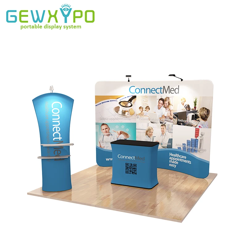 10ft Booth Tension Fabric Banner Aluminum Stand With Your Design