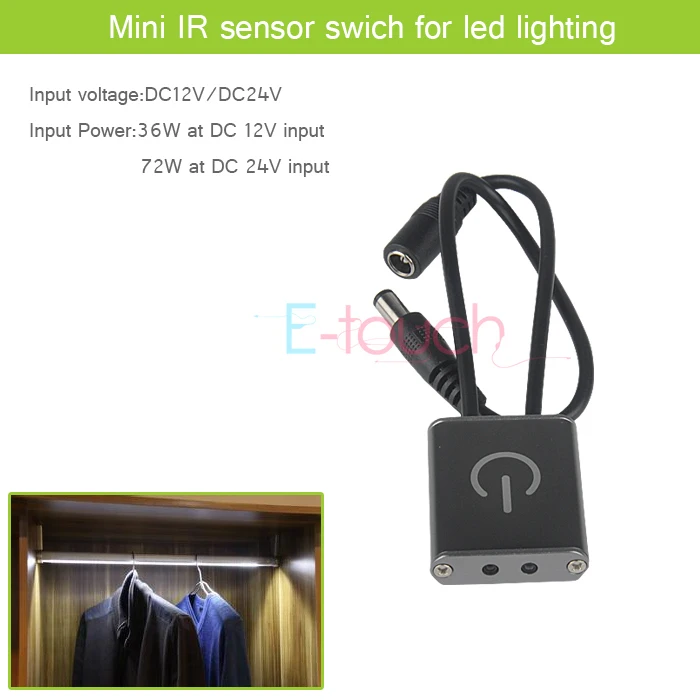 

Black DC12V~24V IR Motion sensor LED Light Switch Wardrobe Cabinet Sensor Lamp Cupboard Home for LED lighting 012