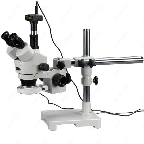Trinocular LED Boom Stand Microscope AmScope Supplies Trinocular LED Boom Stand Stereo Zoom