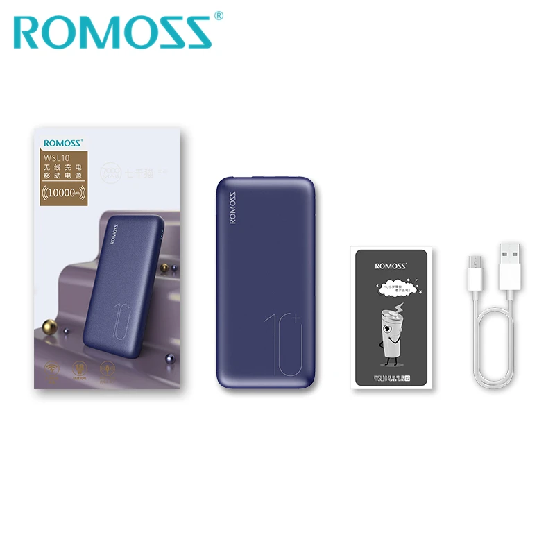 ROMOSS 10W Быстрый Беспроводной Зарядное устройство Мощность банк 10000mAh& 18 Вт QC 3,0 Быстрая зарядка для iPhone 8/8 Plus/X/XS max S10 S9 S8 Note8/9