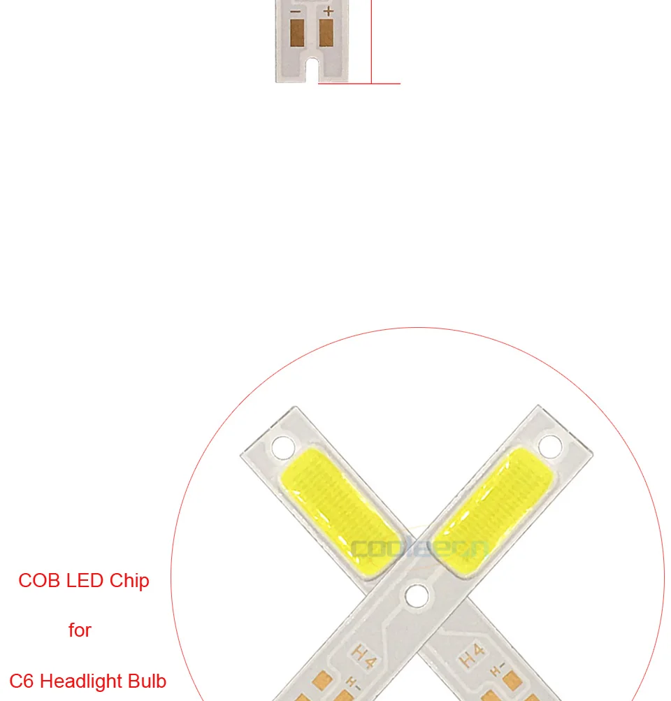 2 шт./лот C6 автомобилей головной светильник лампы COB светодиодный чип на плате светильник источник H1 H3 H4 H7 H11 9004 9005 9006 9012 880 налобный фонарь COB лампы