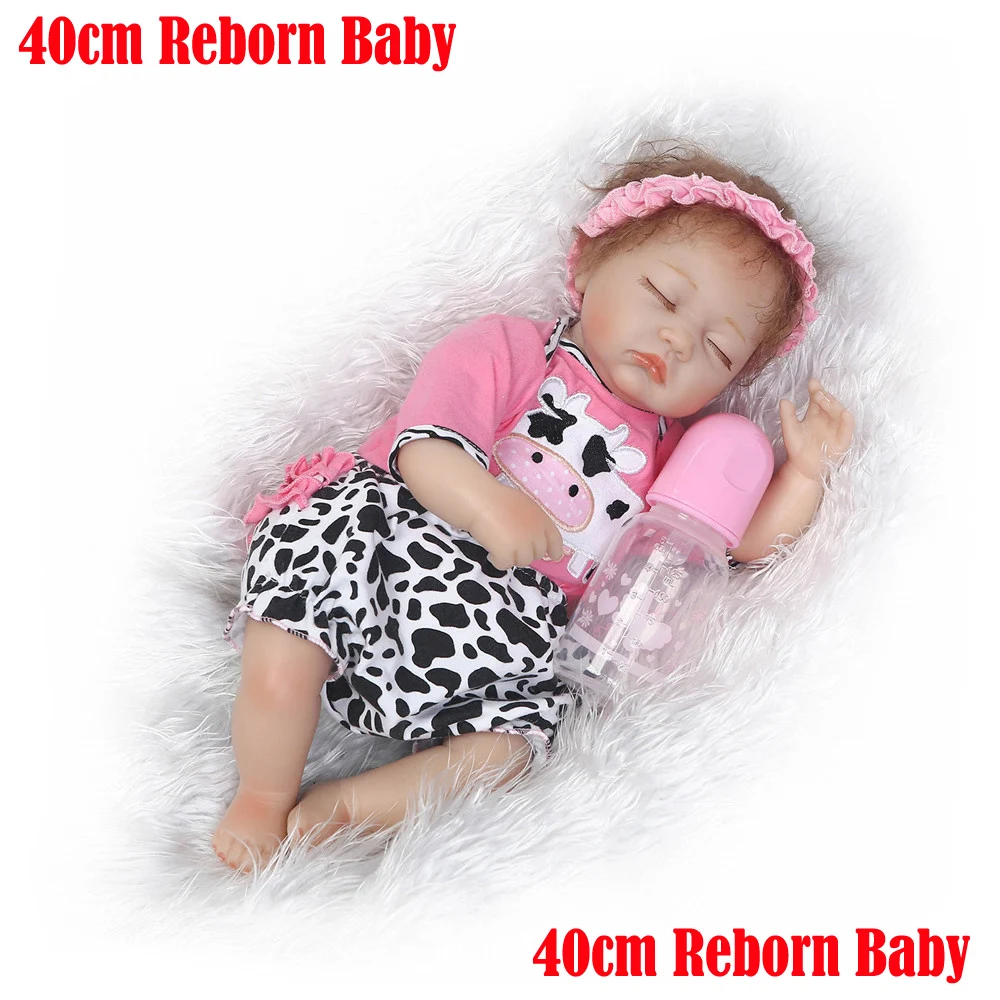 

16"42cm handmade Reborn Babies Silicone Dolls vinyl sleeping bebe ailve baby menina reborn Toddler kids birthday brinquedos