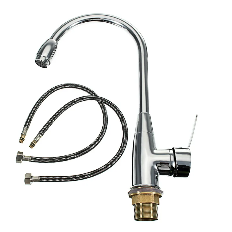 

Xueqin 360 Degree Swivel Alloy Kitchen Mixer Cold And Hot Basin Sink Mixer Tap Kitchen Faucet With 2 Pipes