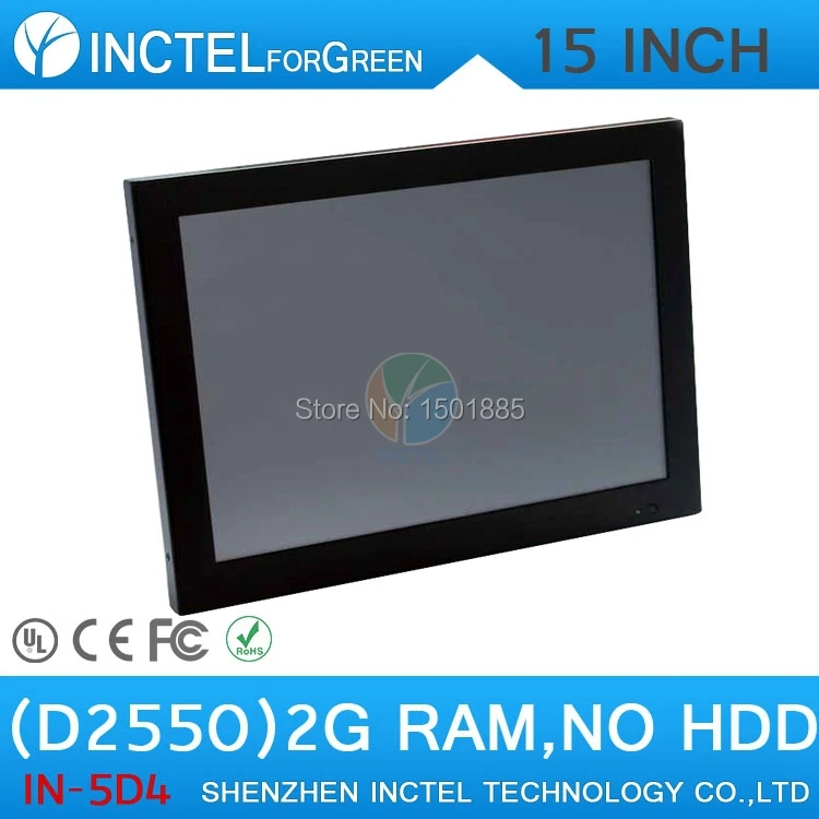 

2mm LED panel all in one windows7 desktop computer with15" Intel Atom D2550 Dual Core 1.86Ghz 2G RAM ONLY