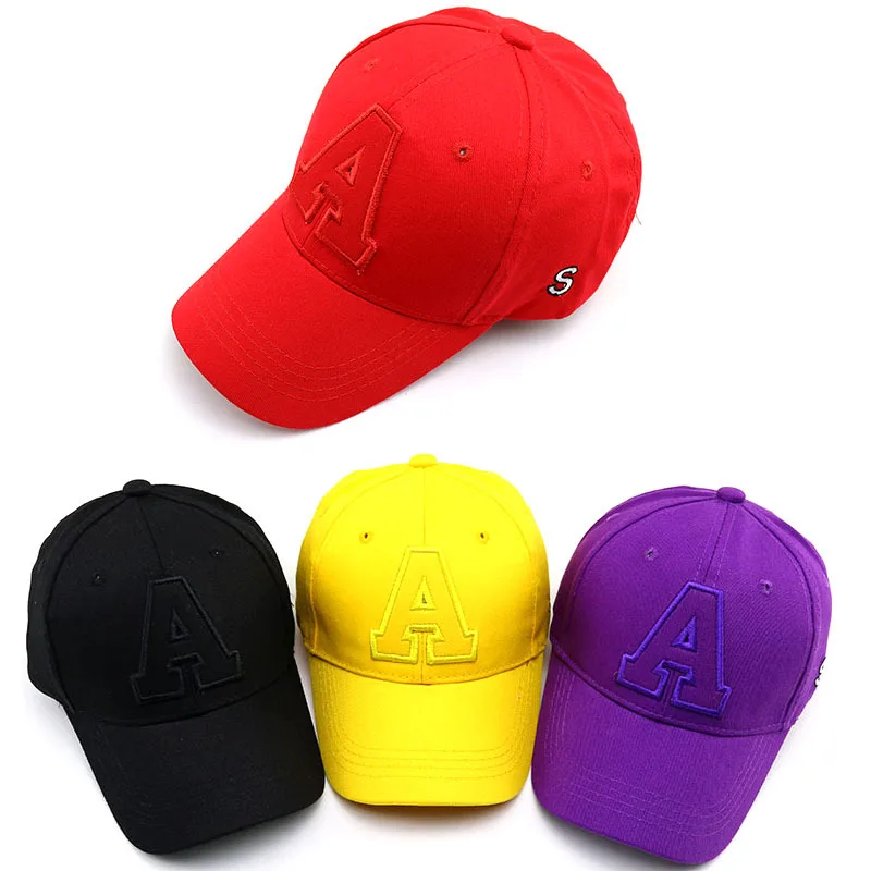 

2019 letter A baby hat baseball caps solid color spring new children's hat outdoor wild casual sun hat newborn photography props