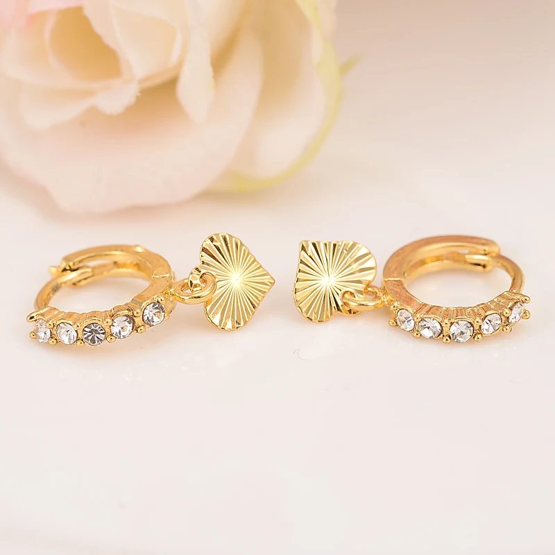 gold crystal drop earring Ethiopian/Nigeria/Kenya /Ghana Gold color