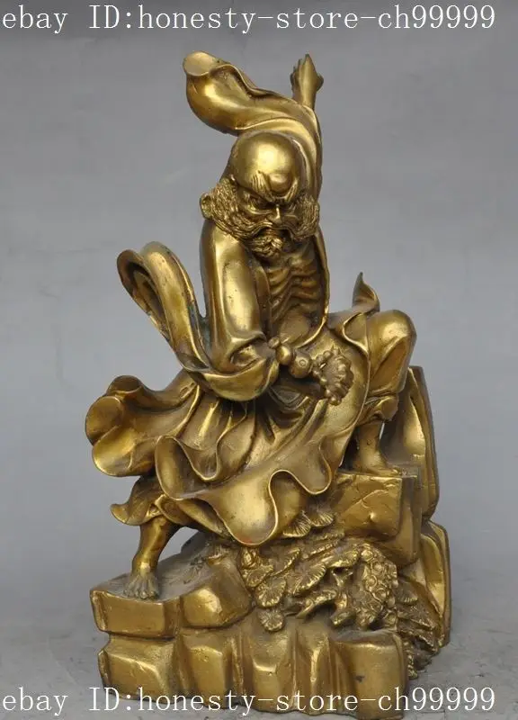 

12"china buddhism brass Martial arts Arhat Damo Bodhidharma Dharma Buddha statue
