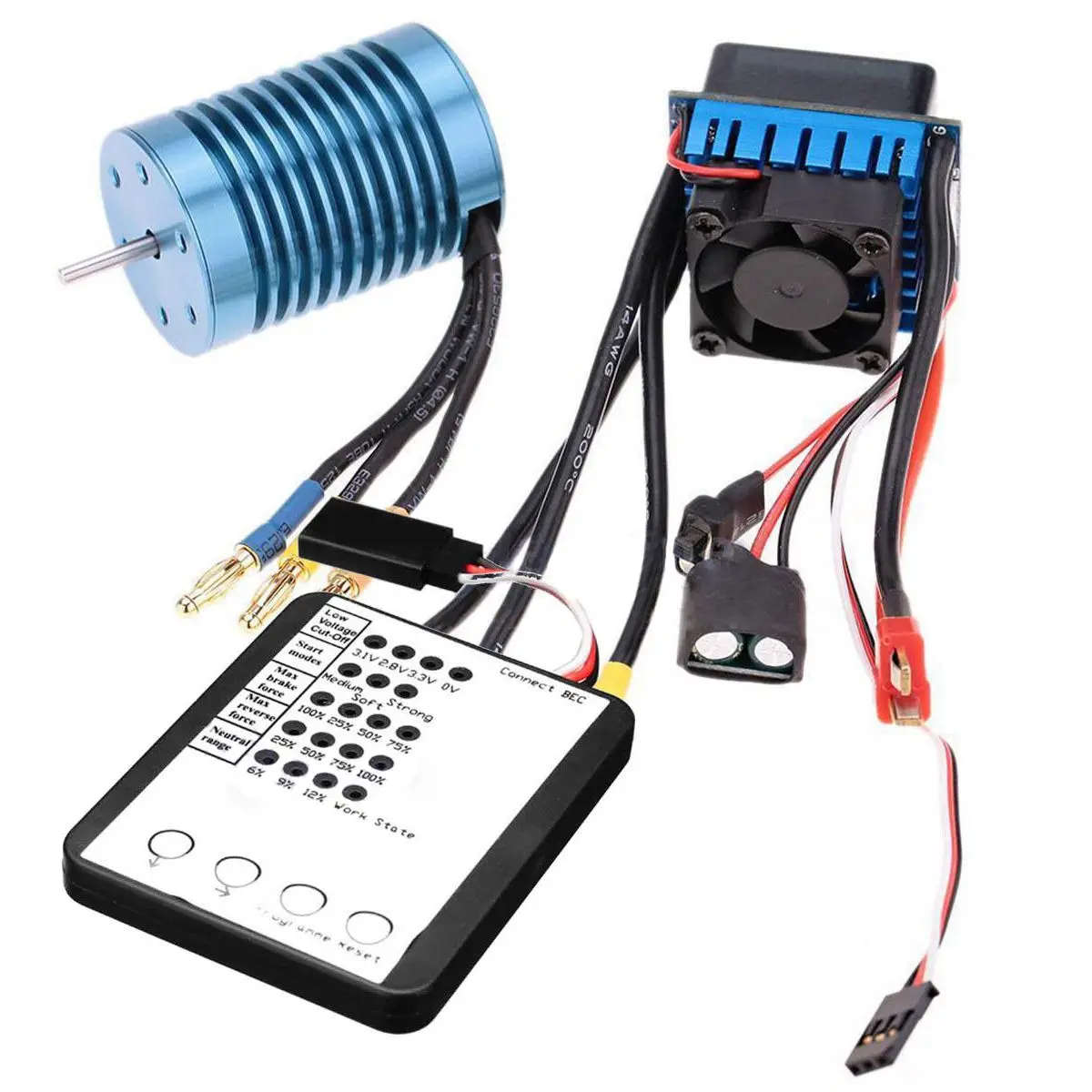 

FBIL-SURPASS HOBBY 3650 4370KV 4P Brushless Motor & 45A ESC & LED Programming Card Combo RC Set