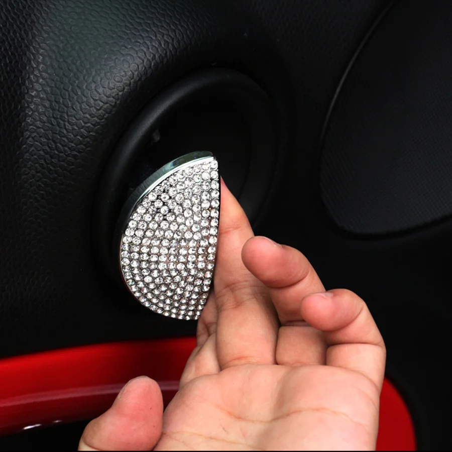 

2pc Door Lock Handle Crystal Sequins Decoration Cover Trim For 07-14 Mini CooperR55 R56 R57 R58 R60 R61 Countryman Clubman