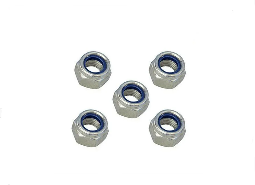 100 dadi di bloccaggio esagonali M2 zincati in nylon autobloccanti con inserto in nylon 100 dadi di bloccaggio esagonali M2 zincati in nylon autobloccanti con inserto in nylon