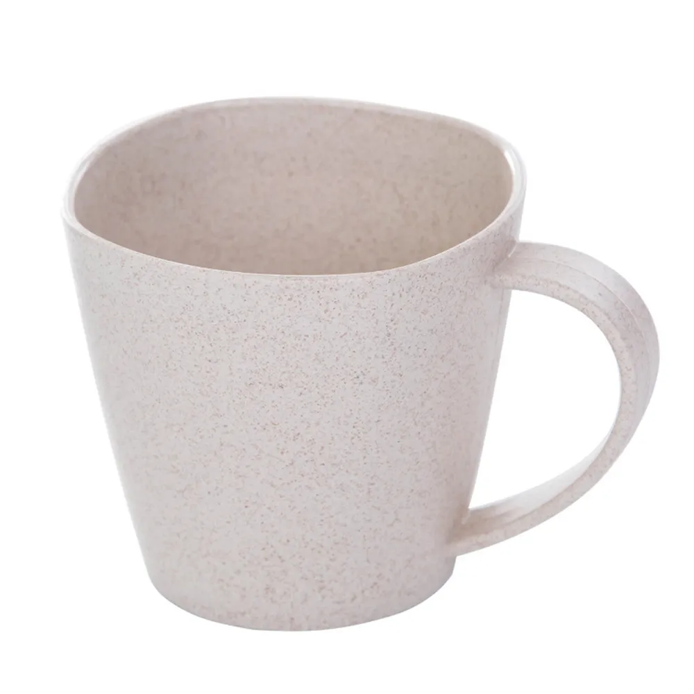Beige HSU Горячая чашка 1 шт. Экологичная Пшеничная солома молочная чашка · Защита окружающей среды толстые анти-горячие чашки vook de acero неизбежные - Color: Beige