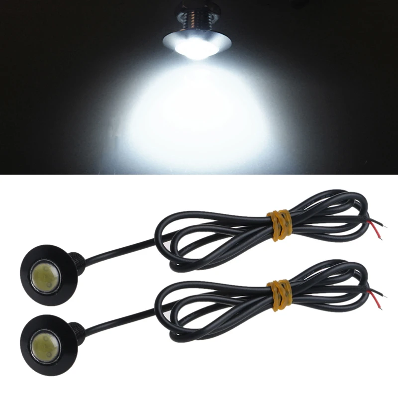 

Hot 2 pcs New 12V 23mm Universal Ultra Thin Car LED DRL Daytime Running Light Eagle Eye Lamp Light for Car-styling
