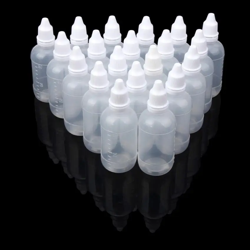 Realer 50ml Empty Plastic Squeezable Dropper Bottles Eye Liquid Dropper Can be used to dispense and