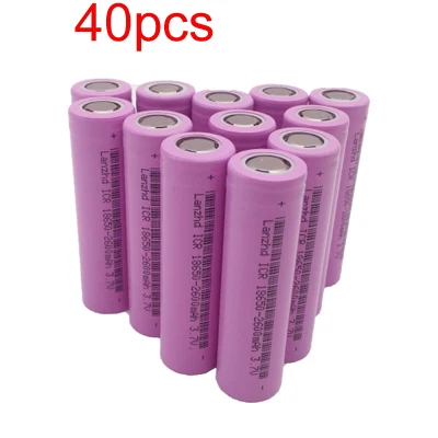 Pink 40 шт. 18650 Батарея 3,7 в перезаряжаемые батареи li-ion 2600 мАч ICR18650 литиевая ICR 26F батареи для светодиодного фонарика новейшие - Цвет: Pink