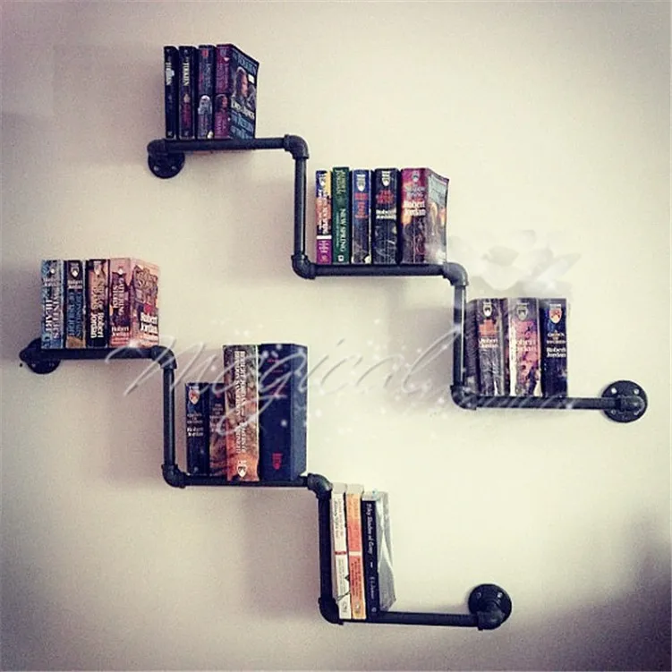 

Customized high-end simple water pipes creative bookshelf shelf clothing store, cafe, bar, study decoration