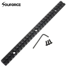 1 шт. Высокое качество алюминиевый Пикатинни длина 257 мм ширина 20 мм с 25 слотами для охотничьих винтовок