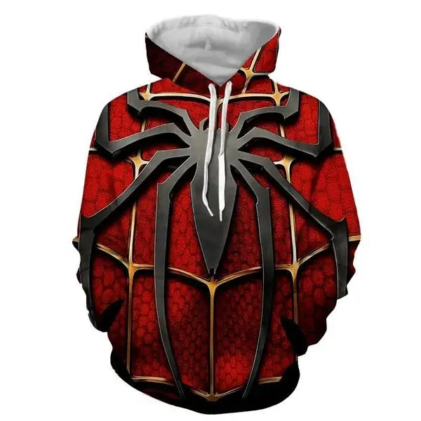 

Cloudstyle 2019 New Spider Man Hoodies Red And Black Hoodies Big logo Hoodies Men"s Sweatshit Clothes Dropshipping Fashion Hot