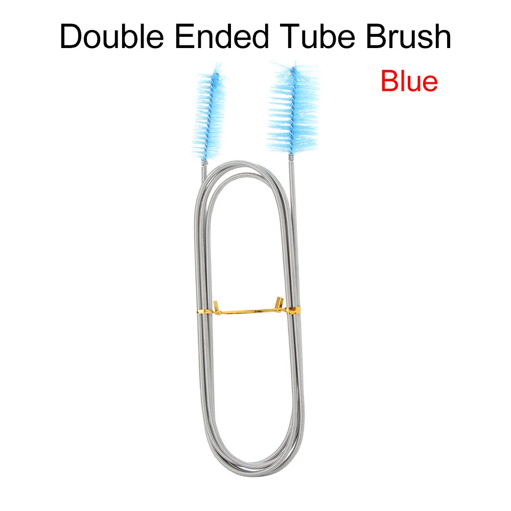 Flexible Cleaning Ended Brush Double Tube Filter Pump Hose clean Brush for Aquarium Pipe Lever Cleaning Tools Multiple Use - Цвет: blue 2