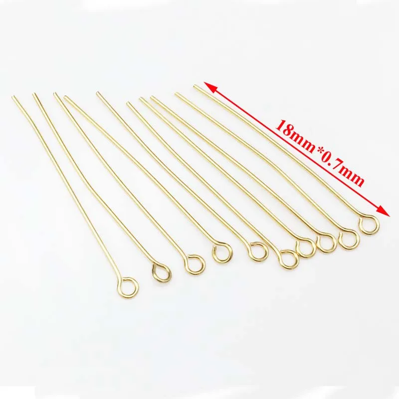 18 gold Нержавеющая сталь золотой цвет "9" форма заколка глаз шпильки DIY аксессуары ремесло для изготовления ювелирных изделий 40*0,7 мм - Цвет: 18 gold