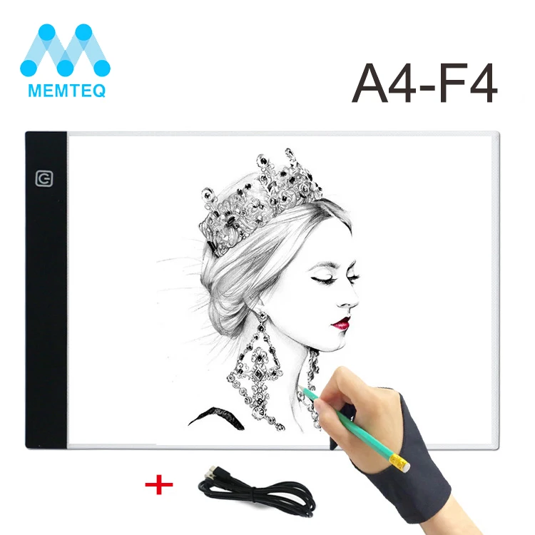 

MEMTEQ A4-F4 drawing tablet with LED Panel Art Stencil Drawing Board graphic tablet 1.5m USB copy station light adjustable