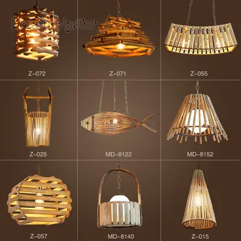 

Chinese style creative personality bamboo and rattan chandeliers restaurants coffee shops retro bars bedroom Japanese chandelier