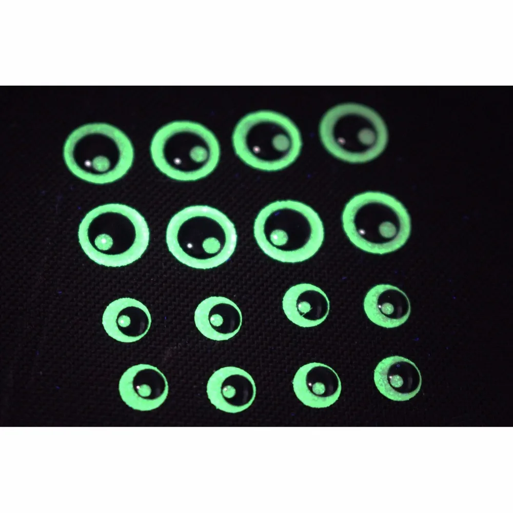 200 pcs 3D Luminous Fishing Lure Eyes Glow In the Dark for Hooks Baits Night Fly
