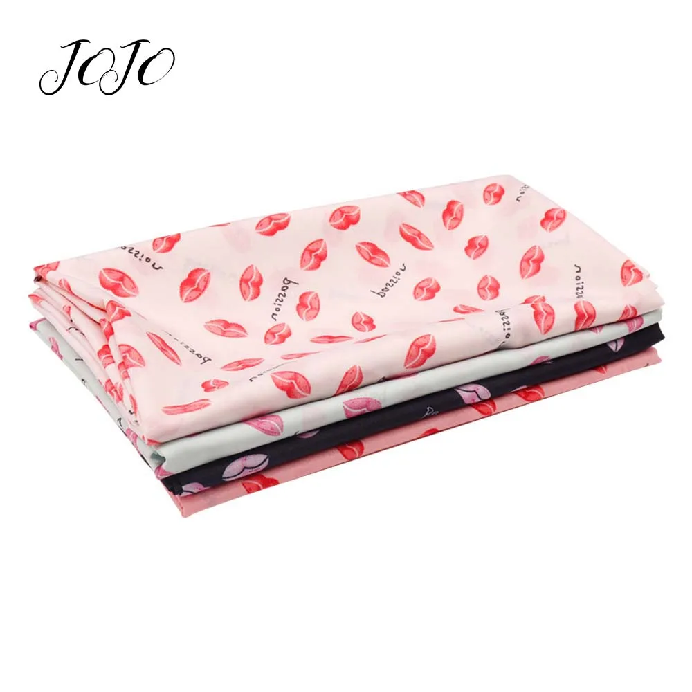 

JOJO BOWS 150*50cm Chiffon Cloth Fabric For Clothing Lip Print Sheet For Needlework Home Textile Party Decoration DIY Apparel