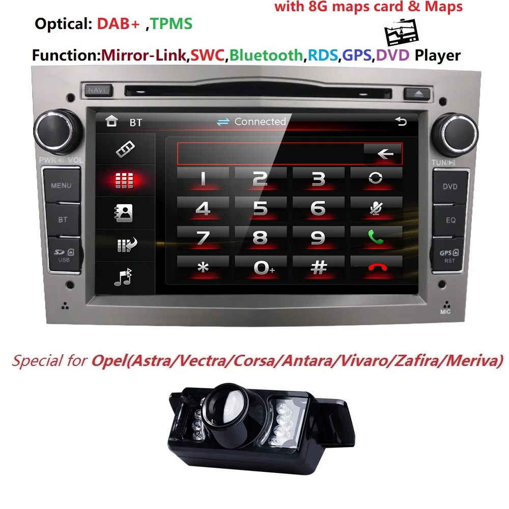 

7" HD Full Touch Screen Car Auto radio DVD GPS for Opel Corsa Astra Zafira Vectra Meriva Black Silver Option SWC DAB DVB-T2 MAPS