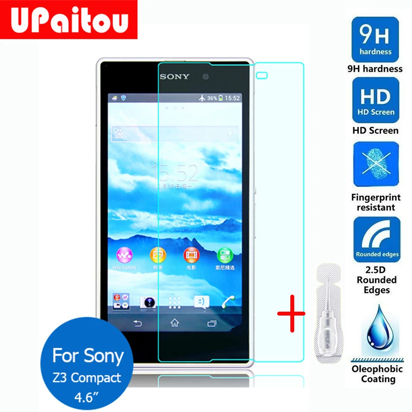 Защитное стекло закаленное 2 5 9h для Sony Xperia Z1 Z2 Z3 Z4 Z5 Compact Mini + Plus Dual|lcd screen protector|screen