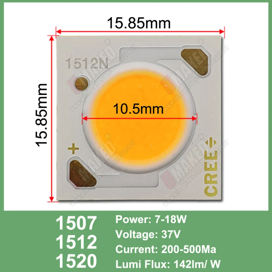 10 шт. Cree CXA 10 Вт CXA1304 15 Вт CXA1507 24 Вт CXA1512 65 Вт CXA2530 Холодный/теплый белый 5000 К, 3000 К COB Led XLamp чип светильник