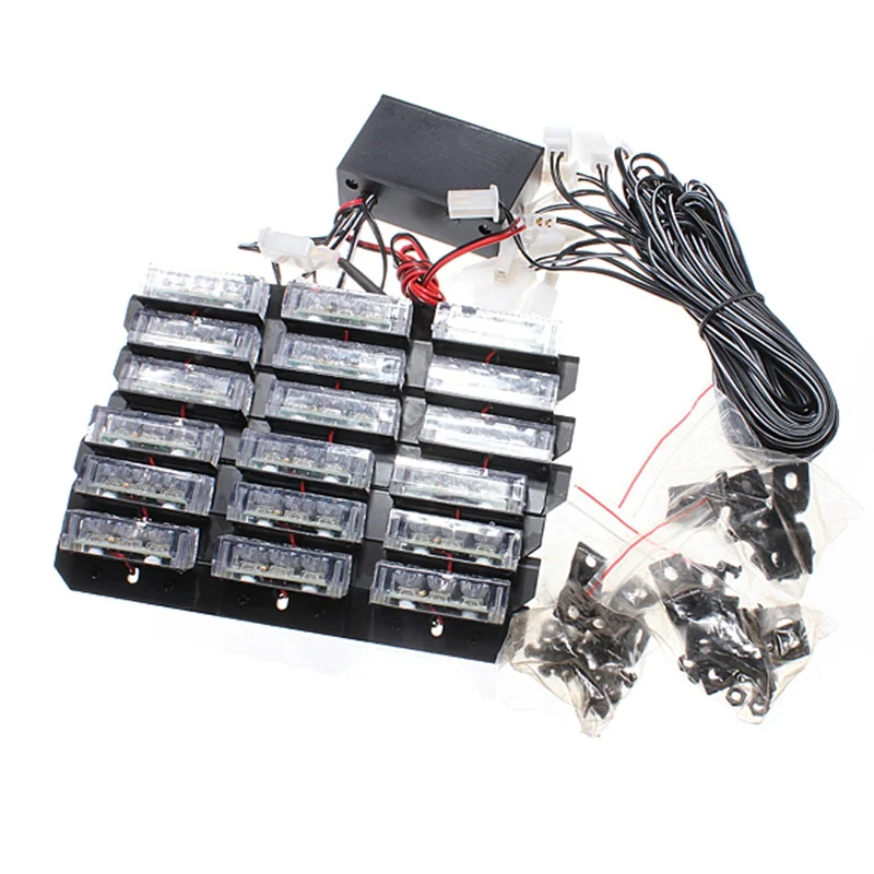 White Amber Flash Light 6x9 LED Car Boat Truck Emergency Light 6 Bars Warning Strobe Lights