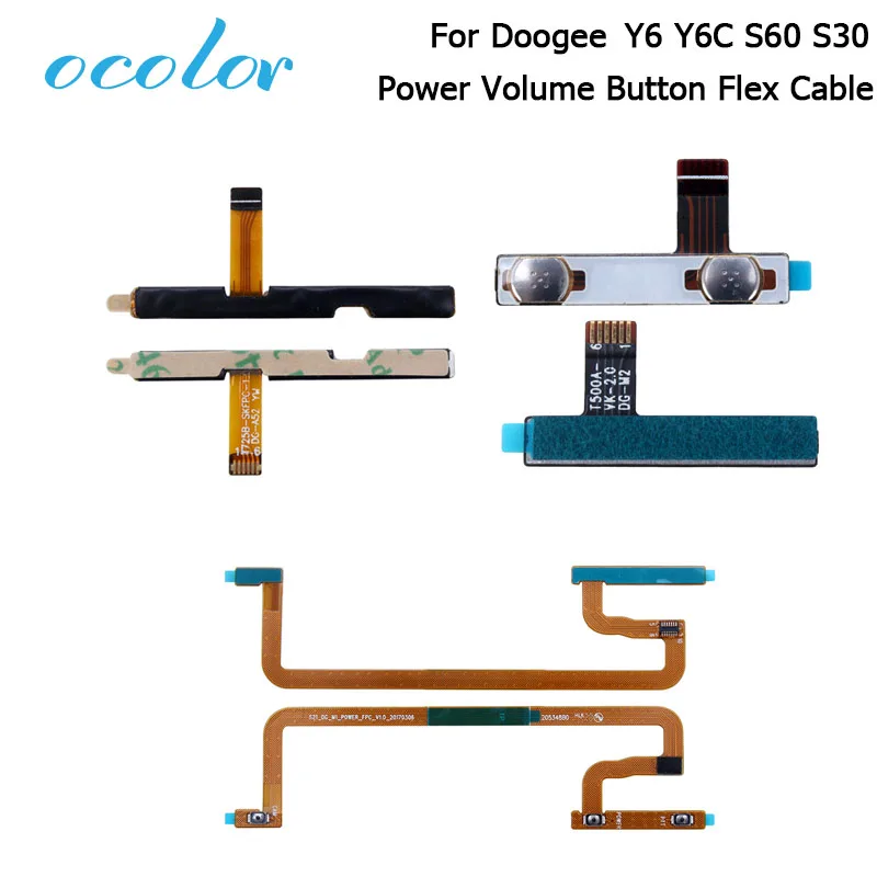 

ocolor For Doogee Y6 Y6C S60 Lite S60 S30 Side Button Flex Cable Power + Volume button Flex Cable For Doogee S60 S30 Y6 Y6C