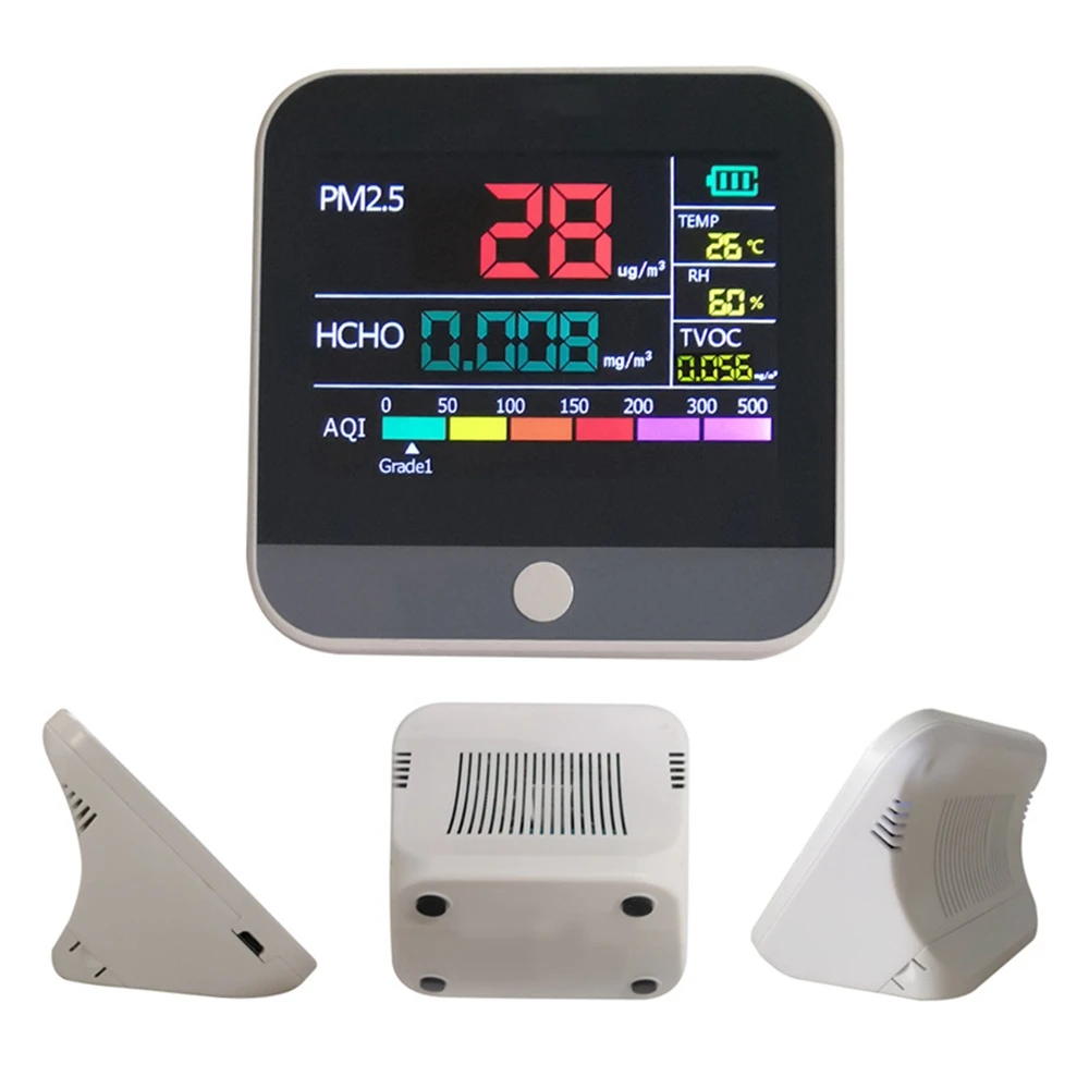 Высокоточный детектор PM2.5, анализатор качества воздуха для дома и офиса, дымовая пыль, формальдегид, HCHO детектор, AQI PM2.5