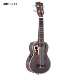 Ammoon Spruce 21 "Акустическая укулеле 15 Лада 4 струны струнный музыкальный инструмент со встроенным звукоснимателем EQ