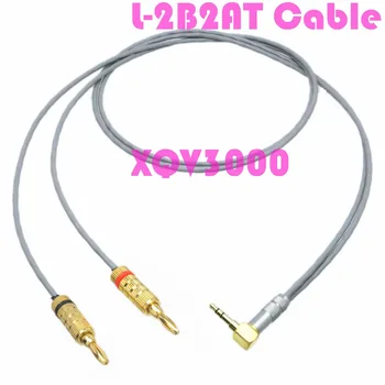 

3.5mm 1/8" TRS Stereo male right angle to + - banana plug Audio DIY splitter Cable L2B2AT canare 3FT