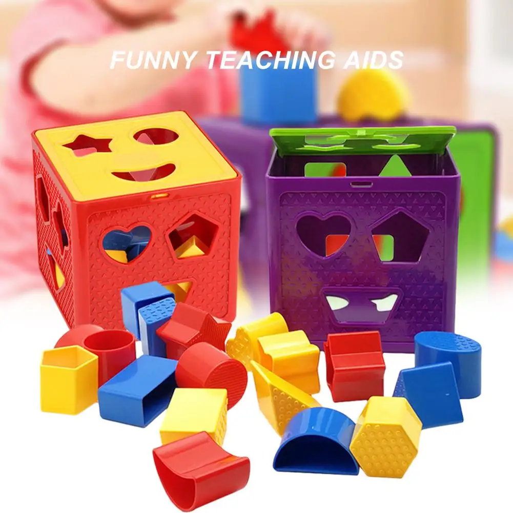 

Colorful Sorter Cube Box And Shapes Geometric Shape Cognitive Box Paired Building Blocks Toy For Kindergarten Baby Hot