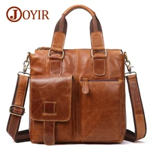 JOYIR Men Genuine Leather Handbags For Men Crazy Horse Leather Small Briefcase Casual Cow Leather Male Crossbody Shoulder Bags 2018 genuine cow leather men