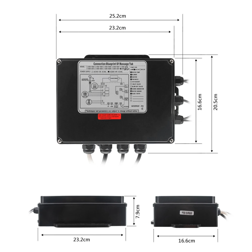 Painel de controle digital da c.a. 110 v/220 v com tela de toque lcd spa combinação bolha ar bomba água massagem banheira controlador kits-5