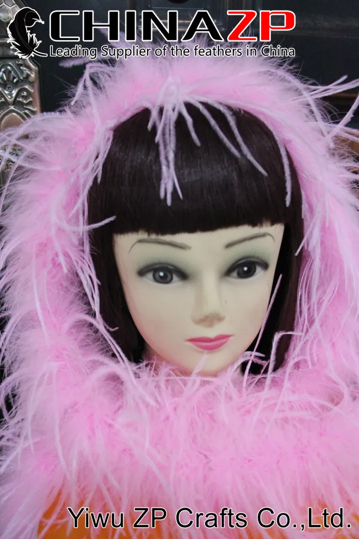 pink ostrich feathers boa (2)