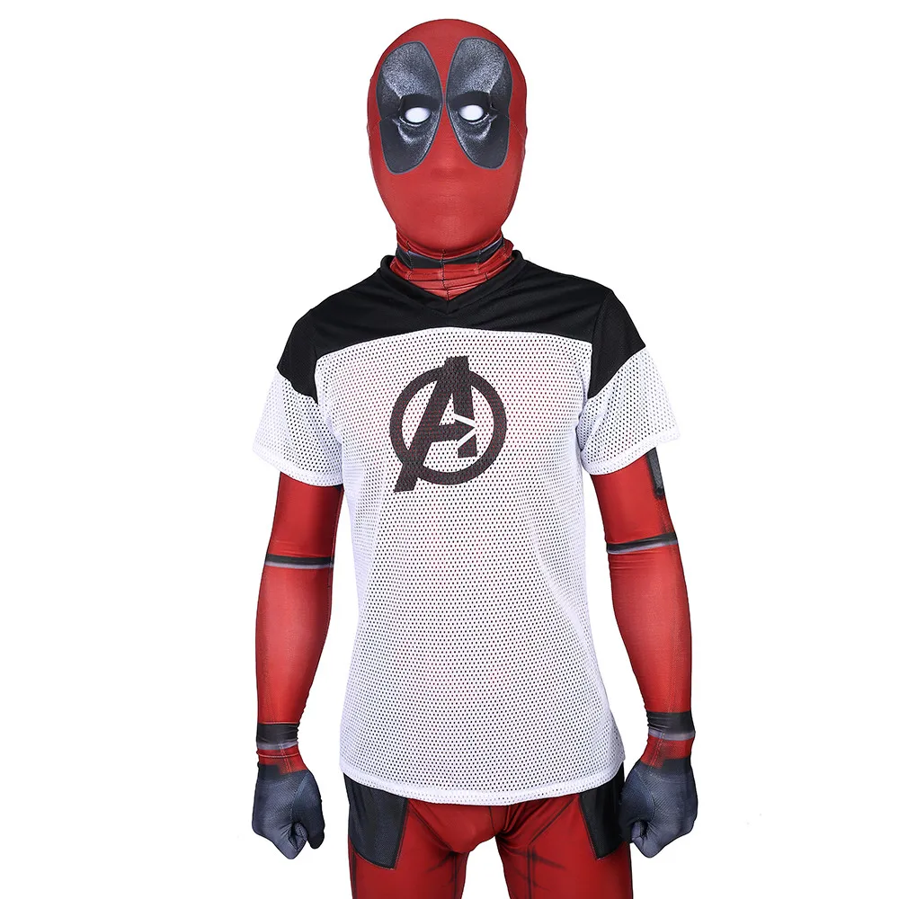 Avengers Endgame Quantum Realm T-Shirt Deadpool Superhero Print TShirt Advanced Tech Tee White Slim Mens Short Sleeve Deadpool
